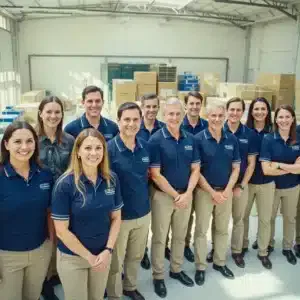 Un gruppo eterogeneo di uomini e donne sorridenti, di età compresa tra i trent'anni e i cinquant'anni, con diverse tonalità di pelle e colori di capelli.