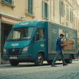 Operatore durante uno sgombero ai piani alti