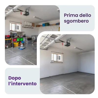 prima garage pieno dopo intervento di sgombero garage vuoto